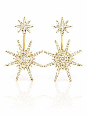Eye Candy LA Tora CZ Drop Earrings Gold-Tone NWT